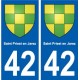 42 Saint-Priest-en-Jarez blason ville autocollant plaque stickers