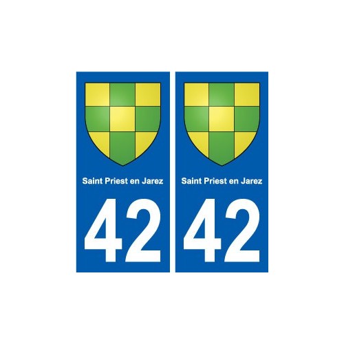 42 Saint-Priest-en-Jarez blason ville autocollant plaque stickers