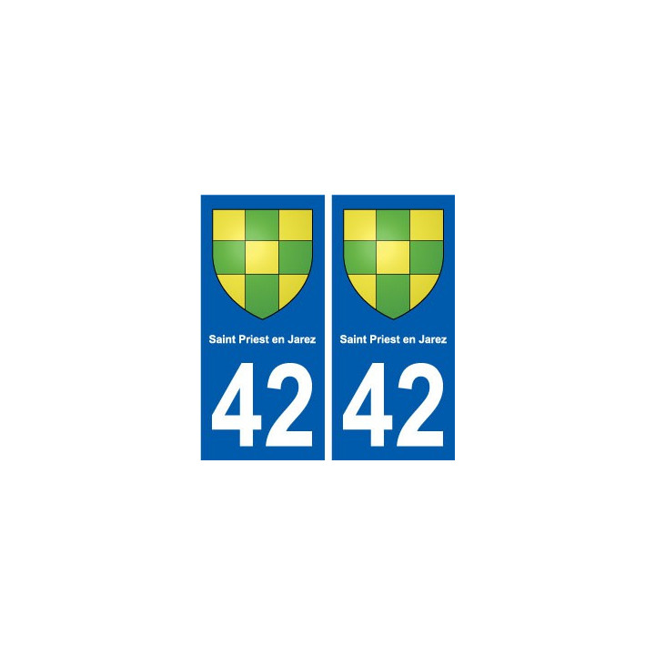 42 Saint-Priest-en-Jarez blason ville autocollant plaque stickers
