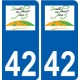 42 Saint-Priest-en-Jarez logo ville autocollant plaque stickers