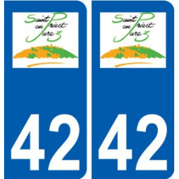 42 Saint-Priest-en-Jarez logo ville autocollant plaque stickers