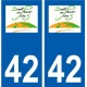 42 Saint-Priest-en-Jarez logo ville autocollant plaque stickers