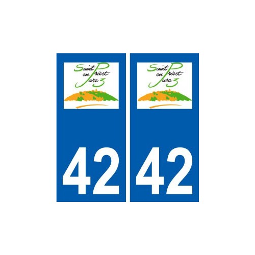42 Saint-Priest-en-Jarez logo ville autocollant plaque stickers