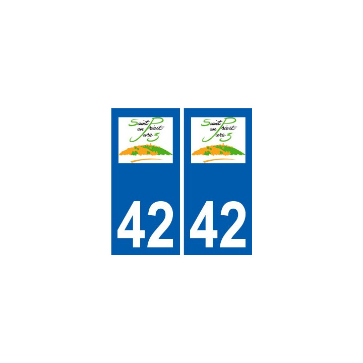 42 Saint-Priest-en-Jarez logo ville autocollant plaque stickers