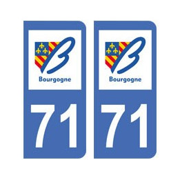 71 Saône et Loire autocollant plaque