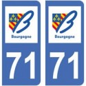 71 Saône et Loire autocollant plaque