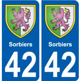 42 Sorbiers blason ville autocollant plaque stickers