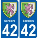 42 Sorbiers blason ville autocollant plaque stickers