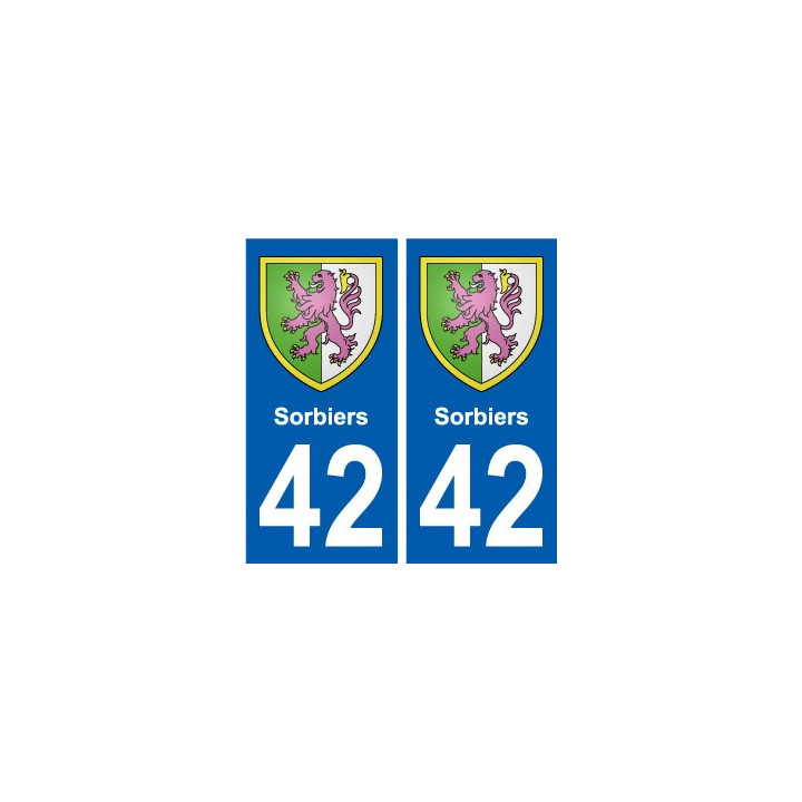 42 Sorbiers blason ville autocollant plaque stickers