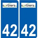 42 Sorbiers logo ville autocollant plaque stickers