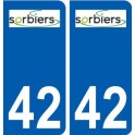 42 Sorbiers logo ville autocollant plaque stickers