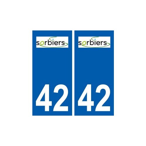 42 Sorbiers logo ville autocollant plaque stickers