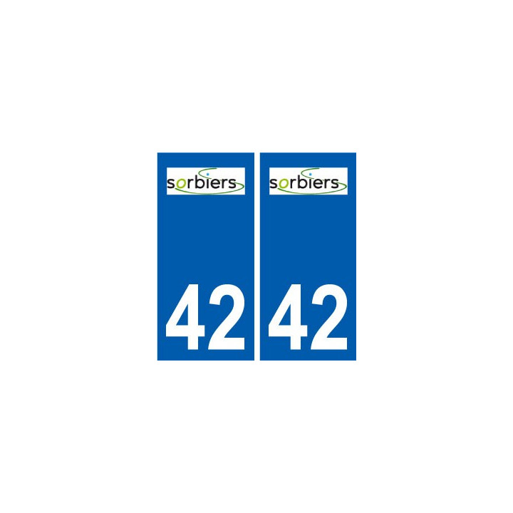 42 Sorbiers logo ville autocollant plaque stickers