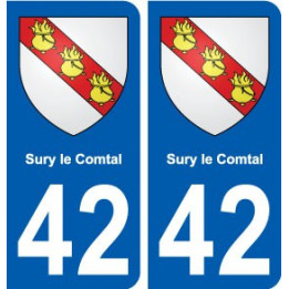 42 Sury-le-Comtal blason ville autocollant plaque stickers