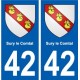 42 Sury-le-Comtal blason ville autocollant plaque stickers