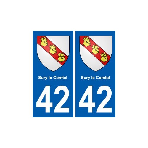 42 Sury-le-Comtal blason ville autocollant plaque stickers
