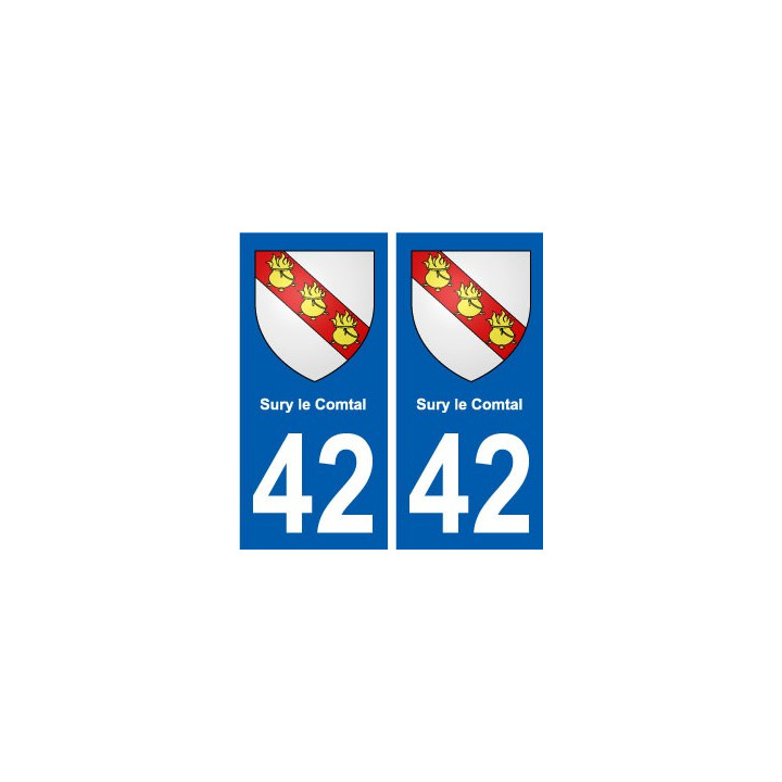 42 Sury-le-Comtal blason ville autocollant plaque stickers