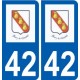 42 Sury-le-Comtal logo ville autocollant plaque stickers