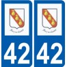 42 Sury-le-Comtal logo ville autocollant plaque stickers