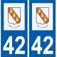 42 Sury-le-Comtal logo ville autocollant plaque stickers