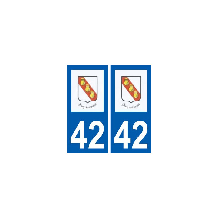42 Sury-le-Comtal logo ville autocollant plaque stickers