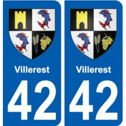 42 Villerest blason ville autocollant plaque stickers