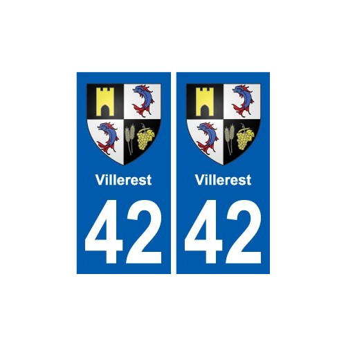 42 Villerest blason ville autocollant plaque stickers