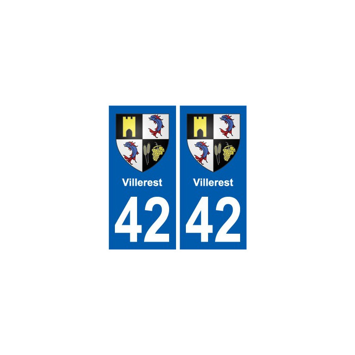 42 Villerest blason ville autocollant plaque stickers