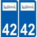 42 Villerest logo ville autocollant plaque stickers