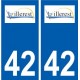 42 Villerest logo ville autocollant plaque stickers