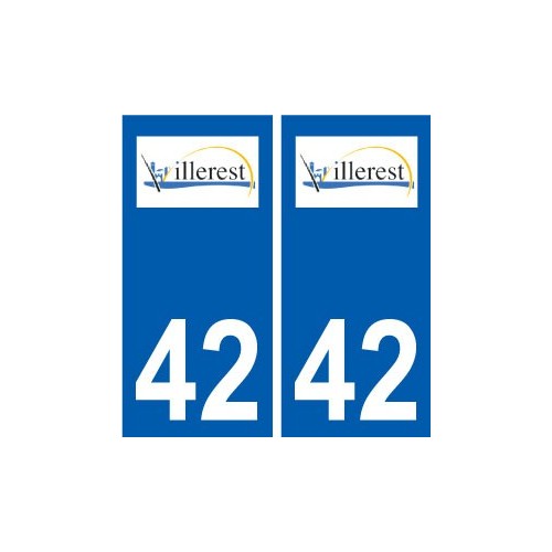 42 Villerest logo ville autocollant plaque stickers