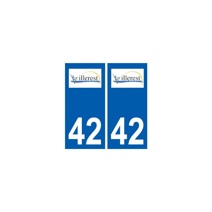 42 Villerest logo ville autocollant plaque stickers