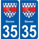35 Goven blason autocollant plaque stickers ville