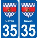 35 Goven blason autocollant plaque stickers ville