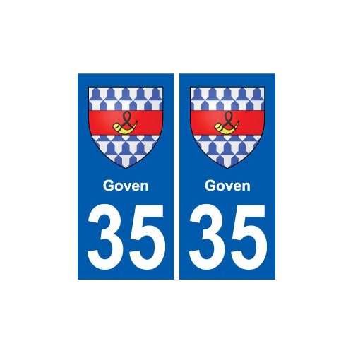 35 Goven blason autocollant plaque stickers ville