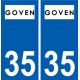 35 Goven logo autocollant plaque stickers ville
