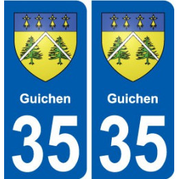 35 Guichen blason autocollant plaque stickers ville