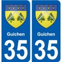 35 Guichen coat of arms sticker plate stickers city