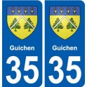 35 Guichen blason autocollant plaque stickers ville