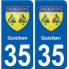 35 Guichen blason autocollant plaque stickers ville