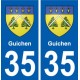 35 Guichen coat of arms sticker plate stickers city