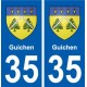 35 Guichen blason autocollant plaque stickers ville