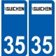 35 Guichen logo utocollant plaque stickers ville