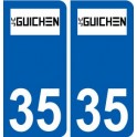 35 Guichen logo utocollant plaque stickers ville