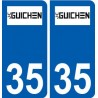 35 Guichen logo utocollant plaque stickers ville