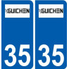 35 Guichen logo utocollant plaque stickers ville