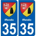35 Iffendic blason autocollant plaque stickers ville