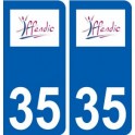 35 Iffendic logo autocollant plaque stickers ville
