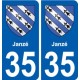 35 Janzé blason autocollant plaque stickers ville