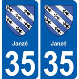 35 Janzé blason autocollant plaque stickers ville